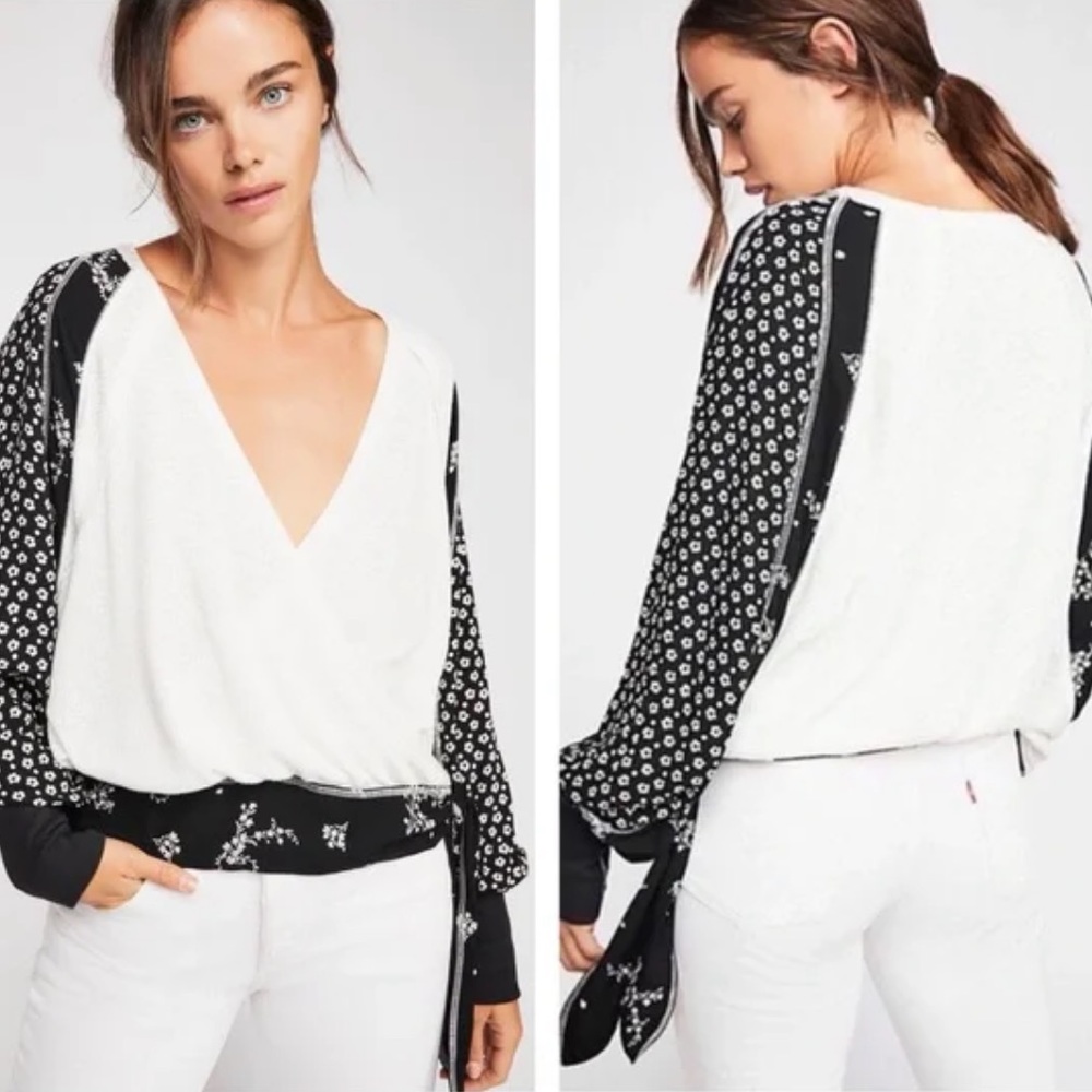 Free People Auxton Thermal Boho Top Shirt FP